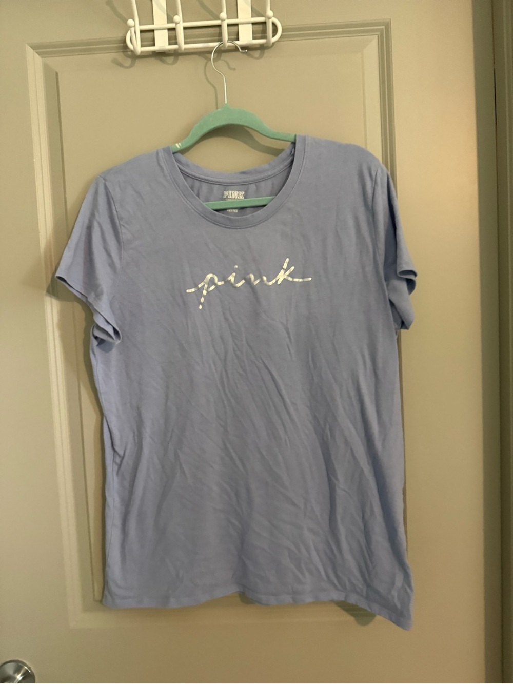 PINK Victoria's Secret Lavender Crewneck Tee with White Logo